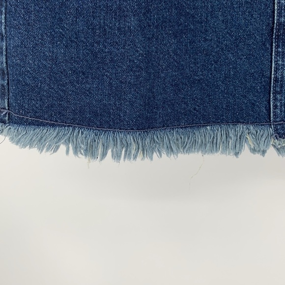 We The Free People Out of the Ordinary denim jean miniskirt raw hem blue new 12 - Picture 2 of 4